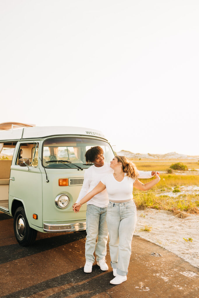 vintage vw couple session in 30A florida