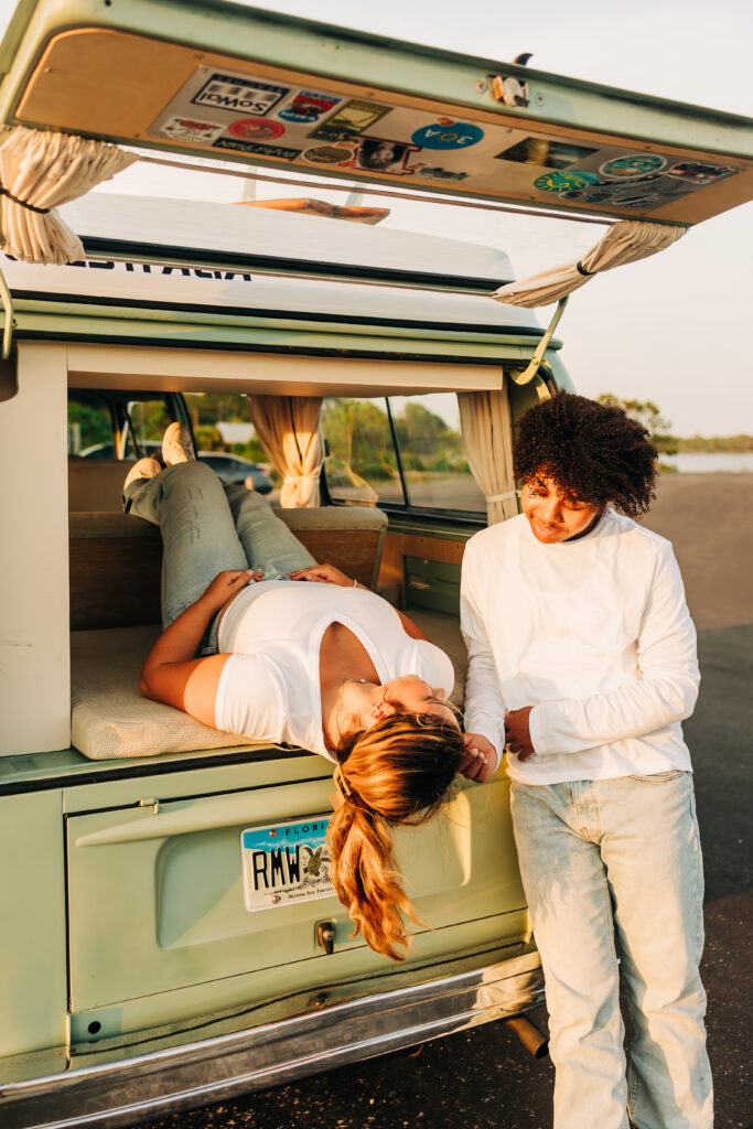 vintage vw couple session in 30A florida