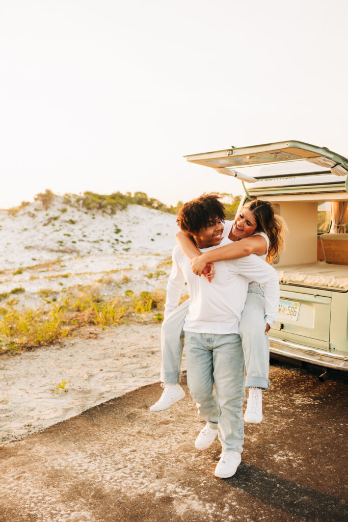 vintage vw couple session in 30A florida