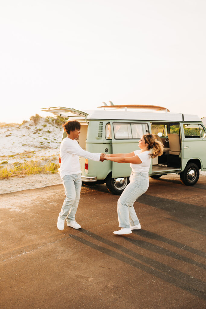 vintage vw couple session in 30A florida