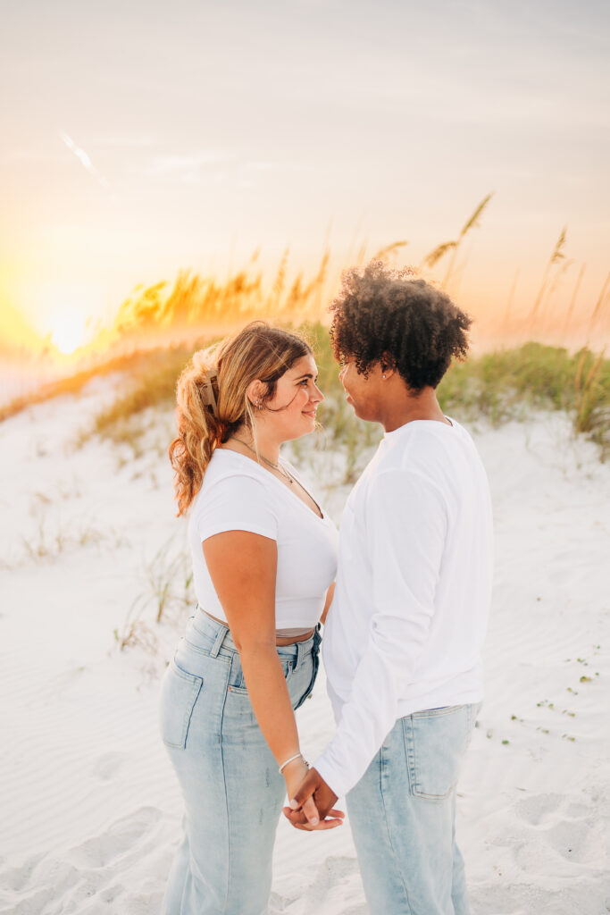 30a florida couple beach session at sunset