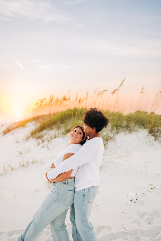 30a florida couple beach session at sunset