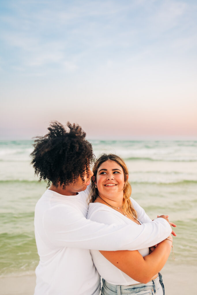 30a florida couple beach session at sunset