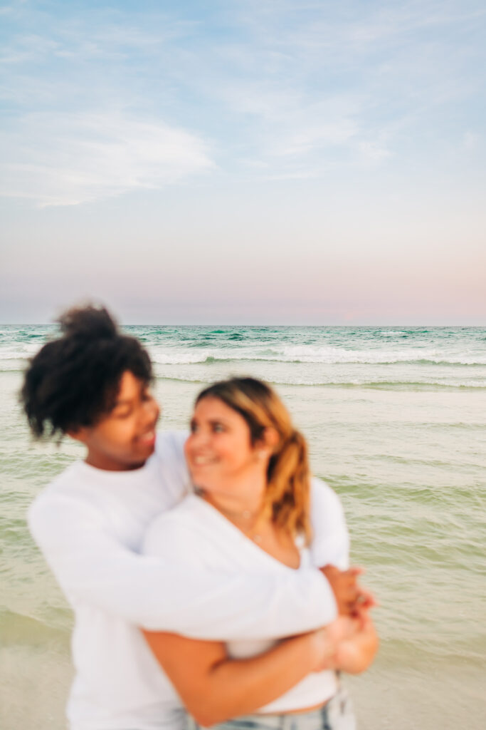 30a florida couple beach session at sunset