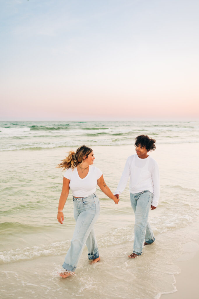 30a florida couple beach session at sunset