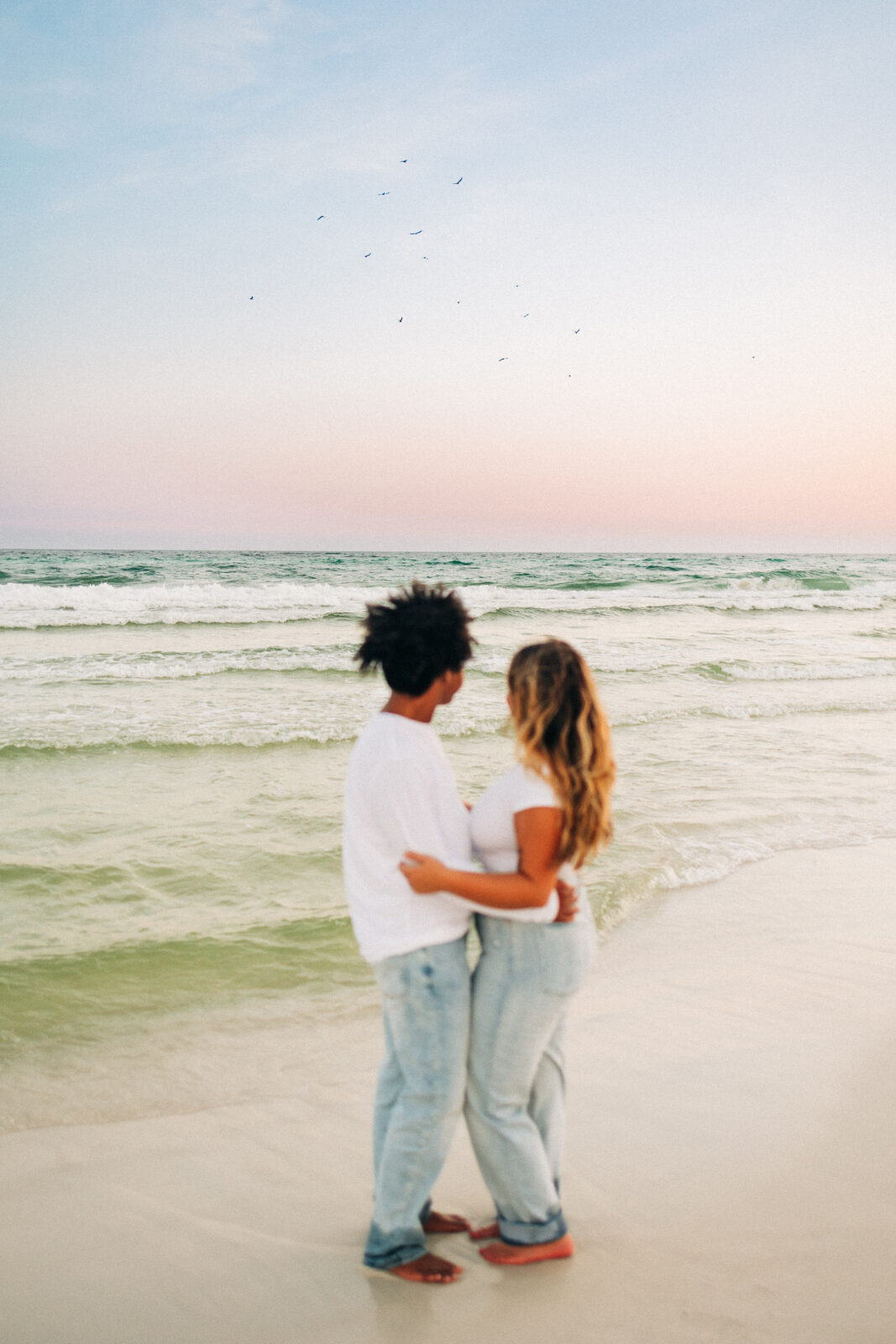 30a florida couple beach session at sunset