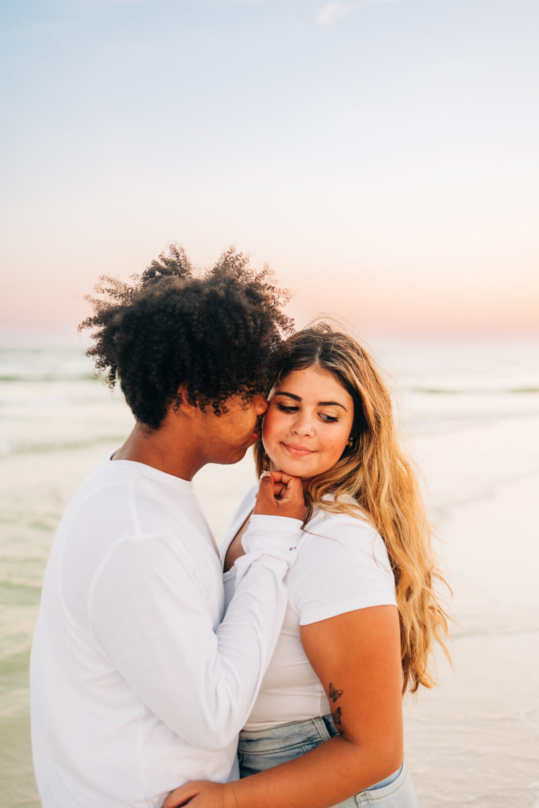 30a florida couple beach session at sunset