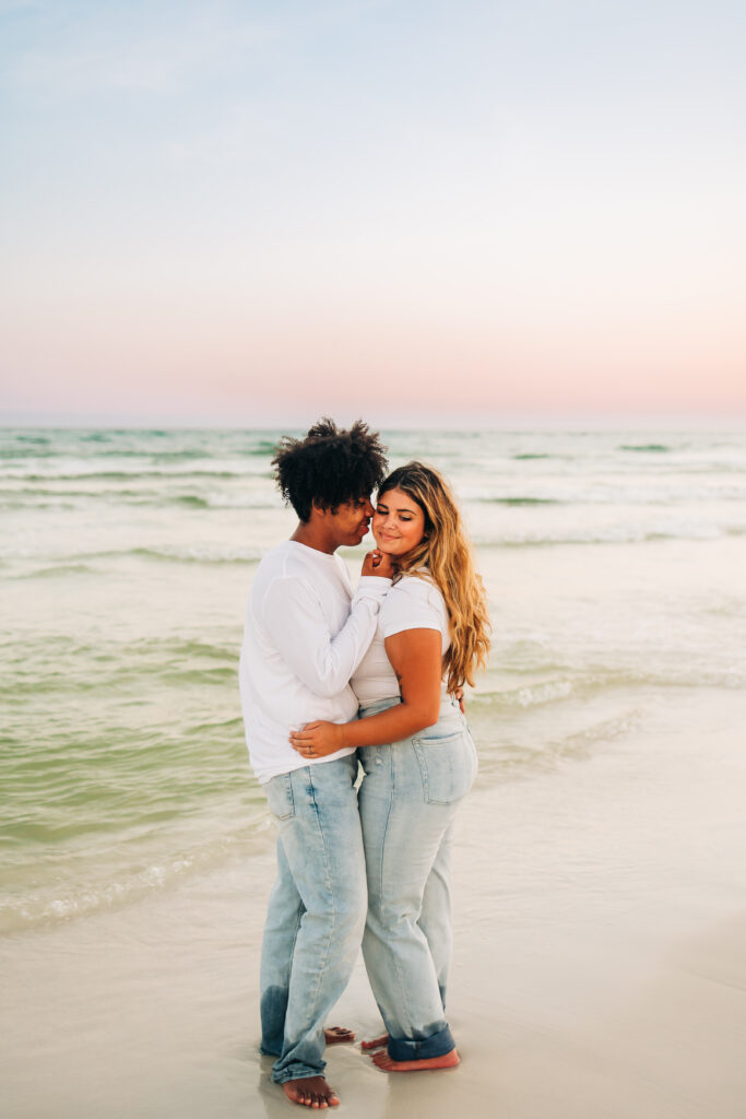 30a florida couple beach session at sunset