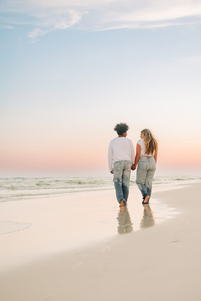 30a florida couple beach session at sunset