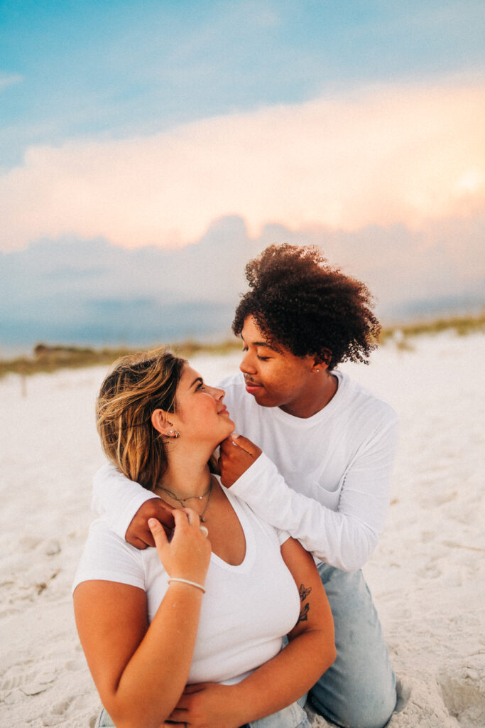 30a florida couple beach session at sunset